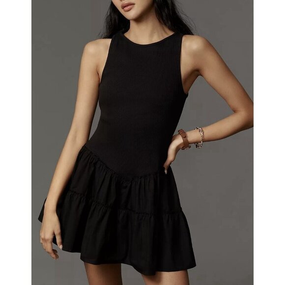 Anthropologie Dresses & Skirts - NWT Size S - Anthropologie Cotton Rib Tank Drop-Waist Twofer Mini Dress